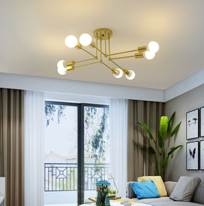 Lustre moderne en acrylique à LED avec 6 et <span class=keywords><strong>8</strong></span> <span class=keywords><strong>ampoules</strong></span>, cadre en fer blanc chaud pour salon - Product Image 4