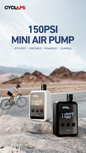 Pompe à air électrique portable miniature HW125 pour vélo, personnalisation de la marque, 150 PSI, gonfleur à air haute pression, plastique Presta pour pneu - Product Image 3