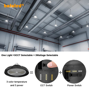 Giao Hàng Nhanh Chóng 3 Điện Cct Có Thể Điều Chỉnh 100W 150W 200W Thương Mại Nhà Để Xe Đèn Cảm Biến Chuyển Động Thay Đổi Độ Sáng Kho UFO Bay Cao Ánh Sáng - Product Image 3