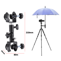 Trépied de caméra de photographie à double pince réglable à 180 degrés, support de parapluie pour vélo, pour chaise