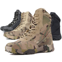 Chaussures tactiques, bottes d'opération, bottes de randonnée imperméables pour l'extérieur, avec fermetures éclair latérales