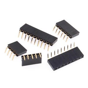 Conector hembra de 2.54mm de una sola fila, 1x2p, 3p, 4p, 5p, 6p, 8p, 1x40p, con pin doblado a 90 grados, tipo horizontal - Product Image 1