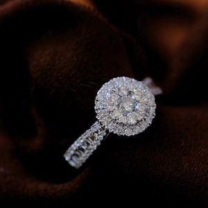 Bague de mariage vintage glamour Xinfly 1,1 ct en or 18 carats avec diamants taillés classiques, style romantique, pour anniversaire - Product Image 1