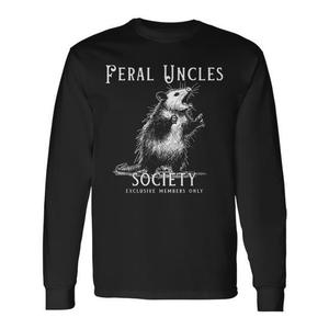 T-shirt a maniche lunghe Feral Uncles Society con design Opossum, girocollo, unisex, per adulti, promozionale - Product Image 1