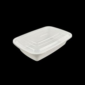Boîte à lunch rectangulaire jetable en plastique thermoformé avec couvercle pour plats à emporter - Product Image 4