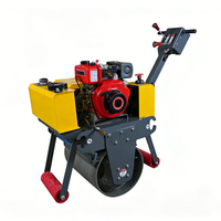 Rouleau compacteur vibrant à essence, poussé à la main, monocylindre, moteur haute puissance, Huade, pour réparation routière, mini-rouleau assis