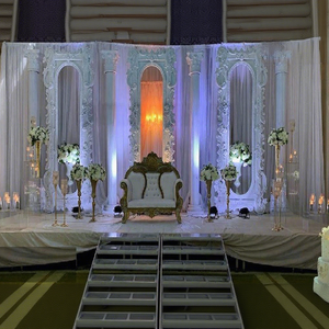 แผงกรอบรูปไฟเบอร์สีขาวแบบพกพาสำหรับการออกแบบเวทีงานแต่งงานที่สวยงาม ตกแต่งเวทีงานแต่งงาน ออสเตรเลีย ตกแต่งงานอีเว้นท์ - Product Image 1