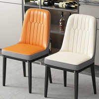 Chaises de salle à manger au design minimaliste, prix d'usine, meubles modernes, hôtel de luxe, restaurant nordique, chaises de salle à manger en métal et cuir