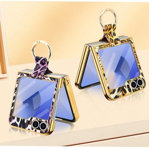 Sang trọng báo <span class=keywords><strong>in</strong></span> có thể gập lại ngón tay người giữ Nhẫn đứng mạ điện PU Cover quay lại đối với Samsung cho Galaxy Z lật điện thoại di động <span class=keywords><strong>ca</strong></span> - Product Image 5