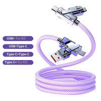 Pas cher 100W 2 en 2 PD Câble USB rapide Câble de données rétractable Portable 4 en 1 Micro USB Type C Câble de charge