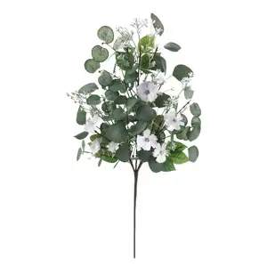 Decor for Home decorazione di nozze Daisy & Eucalyptus Leaves Picks con ramoscelli Spray floreale decorativo di eucalipto