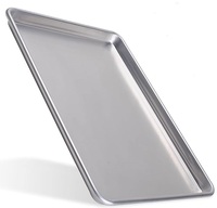 Loyang kue Aluminium komersial, loyang memanggang logam lembaran datar 30cm/48cm tinggi dengan 60X40 cm