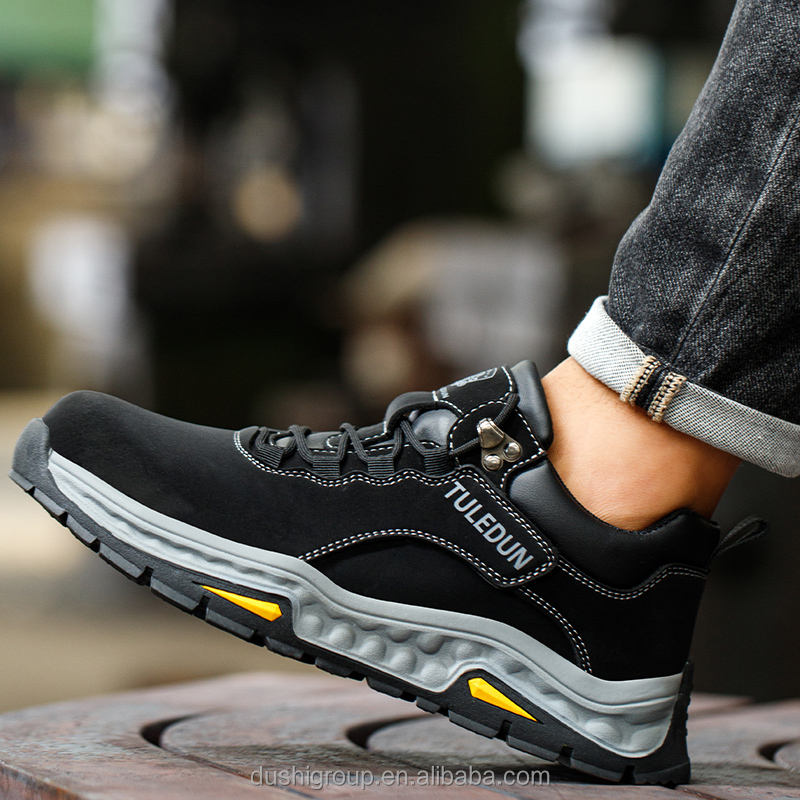 Zapatos de Seguridad con Punta de Acero para Hombre, Modernos y de Alta  Calidad, Negros, con Suela Plana, Resistentes al Desgaste y  Antideslizantes,