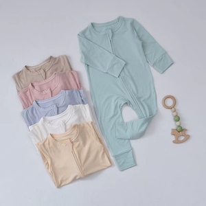 Combinaison Bébé en Fibre de Bambou à Fermeture Éclair, Couleur Unie, Légère et Fine, <span class=keywords><strong>Pyjama</strong></span> Doux pour Bébé à Sensibilité Réduite - Vente Directe Usine - Product Image 6