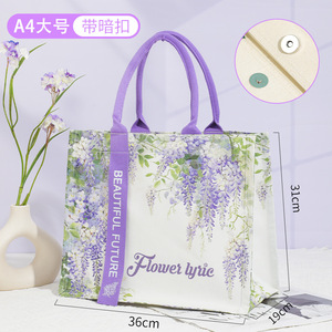 Sac fourre-tout <span class=keywords><strong>en</strong></span> toile de coton réutilisable à fermeture ouverte, personnalisé avec un motif floral, accessoire cadeau personnalisé - Product Image 6