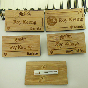 Sinh Thái Thân Thiện Với Tùy Chỉnh Tre Gỗ Tên Thẻ Tái Sử Dụng Tên Phù Hiệu - Product Image 3