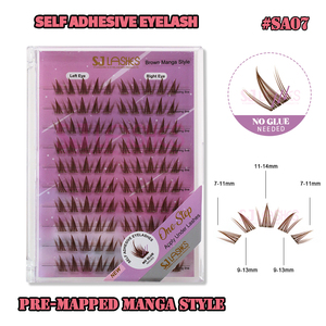 Cils synthétiques pré-collés à l'aspect naturel, <span class=keywords><strong>sans</strong></span> colle, pré-mappés, style <span class=keywords><strong>anime</strong></span> - Product Image 1