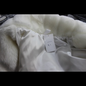 D1332 Châle de mariée ivoire pour robe de mariée, cape tricotée tendance, écharpe en fausse <span class=keywords><strong>fourrure</strong></span>, étole pour robes de mariée - Product Image 6