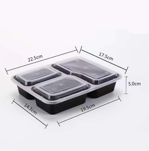 Emballage alimentaire en plastique en gros, boîte à lunch jetable à 3 compartiments, récipient alimentaire micro-ondable, boîte à bento à emporter - Product Image 4