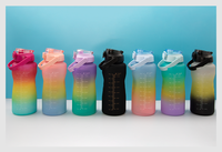 Lot de 3 Bouteilles d'Eau en Plastique Dégradé Portable Givré 2L, 2000ml, 900ml, 300ml – Vente en Gros
