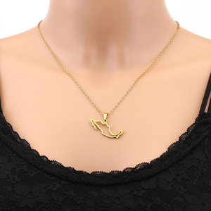 Moda in acciaio inox messico mappa collane pendenti per uomini e donne 2025 coppie geometriche <span class=keywords><strong>stile</strong></span> <span class=keywords><strong>etnico</strong></span> collane - Product Image 3
