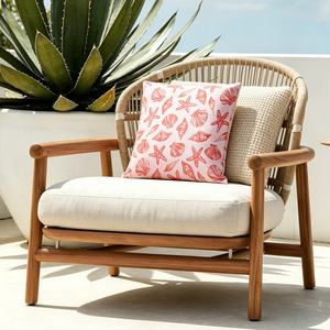 Housse de coussin décorative à imprimé étoile de mer rose, 100% polyester, housse de coussin douce pour canapé, décoration nautique et côtière - Product Image 1