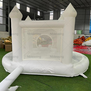 White Wedding Indoor Outdoor <b>Inflatable</b> Castle House Jumping Trampoline White <b>Inflatable</b> Castle White <b>Inflatable</b> Castle White We - Product Image 2