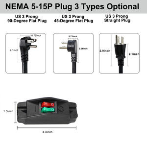 <b>3</b>-Prong US <b>Plug</b> to 2-Way IEC C5 Cloverleaf Power <b>Adapter</b> with On/Off Switch IP11 SJTW Cable for Laptop Charging - Product Image 3
