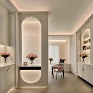 Muebles de Diseño Interior Estilo Crema de Color Sólido, Mesa y Gabinete Personalizables para Toda la Casa, para Aplicación en Villas - Product Image 1