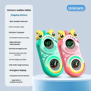 Walkie-Talkie Digital Inalámbrico con Carga USB Qingmuma R2509-837 para Niños, Alcance de 3 Kilómetros, VHF/UHF, Resistente al Agua IPX5, Diseño de Dibujos Animados, <span class=keywords><strong>Mini</strong></span> - Product Image 5