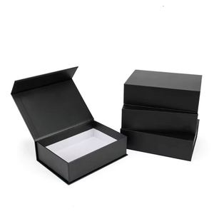 Custom Logo Printed Luxury Watch Jewelry Packaging Cheap Customized Logo <b>Empty</b> Matte Black Rigid Flip <b>Gift</b> <b>Boxes</b> - Product Image 4