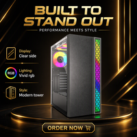 Boîtier d'ordinateur Bauhaus O11 Vision avec bande lumineuse RGB, châssis ATX Mid Tower noir pour PC de jeu