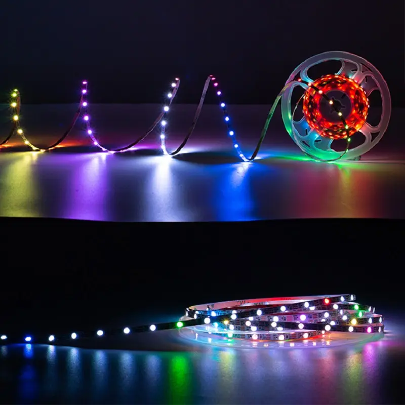 Ultra thin led strip 3mm 4mm 5mm WS2812B RGBIC Smart Addressable RGB thinnest led light strip for RC Car Truck Plane Fixed Wing