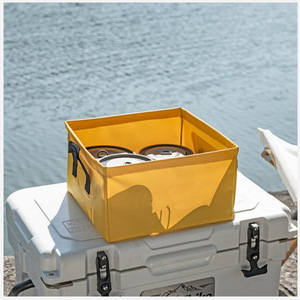 Outdoor camping and picnic cooking utensils, 13L <b>foldable</b> washbasin, portable storage bucket, <b>water</b> storage basket. - Product Image 2