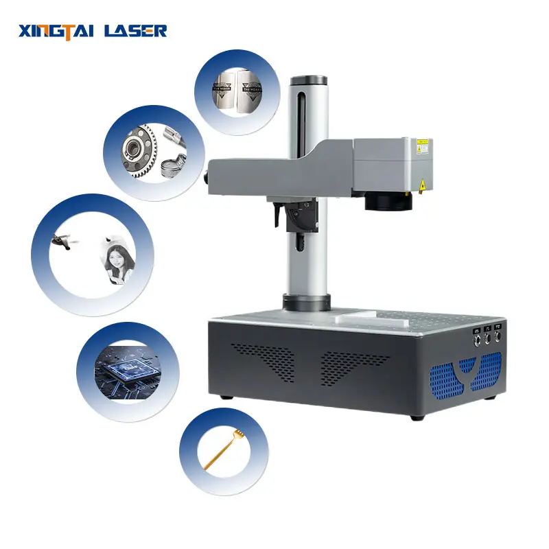 Küçük boy fabrika toptan fiyat metal ametal Fiber lazer işaretleme makinesi 20W 30W