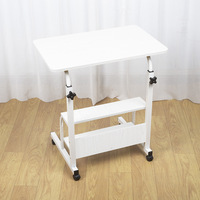 Escritorio de Computadora Móvil y Ajustable de Madera para Junto a la Cama con Nivel de Almacenamiento, en Oferta