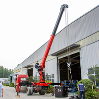 Grue télescopique montée sur camion de 2 à 8 tonnes pour la construction de bâtiments de grande hauteur, flèche droite hydraulique, portée de 18,5 m