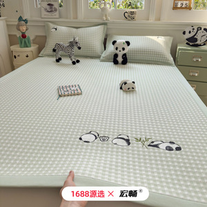 <b>Cute</b> Cartoon Ice Silk Cooling Mat 1.2m 1.5m 1.8m Bed Size Kids' Bedding Soft Breathable Summer Mattress Pad - Product Image 1