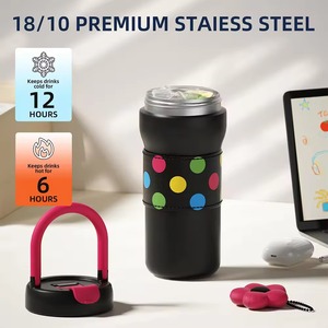 Taza Termo de Café con Revestimiento Cerámico, Doble Boquilla, Aislada, de Acero Inoxidable, para Oficina y Viajes, OEM - Product Image 4