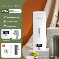 Bouilloire de voyage cylindrique portable en acier inoxydable 316, isolée, à température constante, pour voyages d'affaires et hôtels