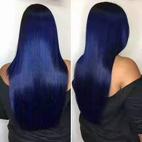 13*4 untuk Wig Rambut Manusia Remy Warna Biru Panjang 10-30 inci Semua Warna Tersedia