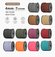 Hochfeste 4mm 550 Paracord Typ III 7-Strang-Kern Nylon Fallschirmschnur für Outdoor Camping Überlebensausrüstung Basteln