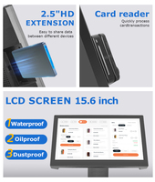 Mesin POS All in One Langsung dari Pabrik Layar Sentuh 15.6 Inci dengan SSD yang Dapat Dilepas untuk Sistem POS Bisnis