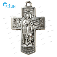 Prière religieuse catholique contre le cancer Sainte Catherine Collier pendentif médaillon personnalisé Saint-Pèregrin, centre de chapelet Saint-Pèregrin