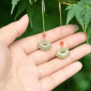Pendientes de estilo chino antiguo con diseño de Ruyi, estilo literario y fresco, pendientes retro versátiles, pendientes colgantes al por mayor. - Product Image 3