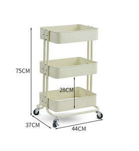 होम स्टोरेज रसोई रोलिंग स्टोरेज कार्ट आयोजक 3 टियर ट्रॉली अलमारियों प्रदर्शन रैक बहुक्रियाशील भंडारण रैक ट्रॉली - Product Image 6
