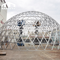 Tente dôme géomantique de 20M de diamètre, grande tente permanente pour bureau et Restaurant, maison faite avec cadre en aluminium et verre