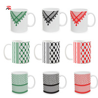 Mug en céramique rouge personnalisé par le fabricant, mug noir de haute qualité Palestine, tasse à café verte avec logo imprimé