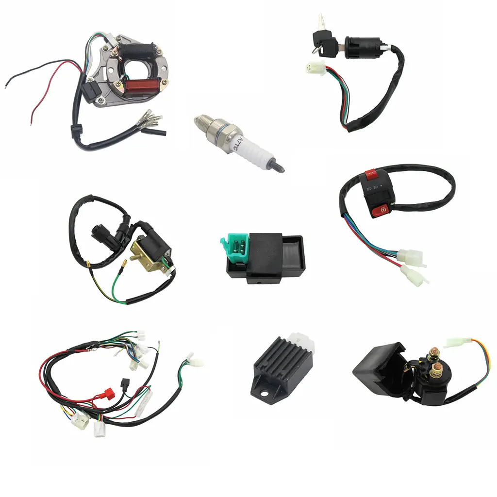 Complete Electrics Stator Coil CDI Wiring Harness Assembly Kit for 4 Stroke ATV KLX 50cc 70cc 110cc 125cc Motor