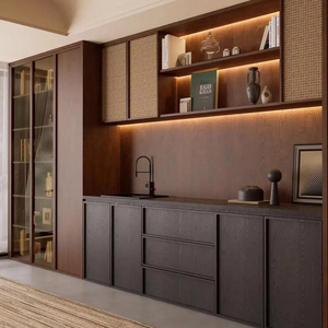 Tủ bếp liền khối không tay nắm, thiết kế mô đun bền chắc, màu xám đen, chất liệu nhôm, tủ đựng đồ/tủ <span class=keywords><strong>buffet</strong></span>, dung tích lưu trữ trên <span class=keywords><strong>5</strong></span> ft - Product Image 5